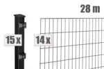 Stabgitterzaun BLACKY inkl. Pfosten - Variant DVBLBL028010B9005