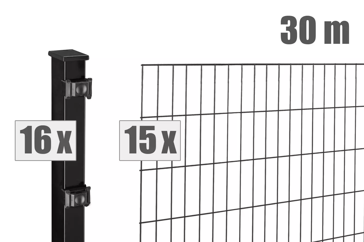 Stabgitterzaun BLACKY inkl. Pfosten - Hero image Stabgitterzaun BLACKY inkl. Pfosten - Hero image