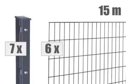 Doppelstabgitter MORITZ / Zaunpaket - Variation DVVAP6S015014B7016