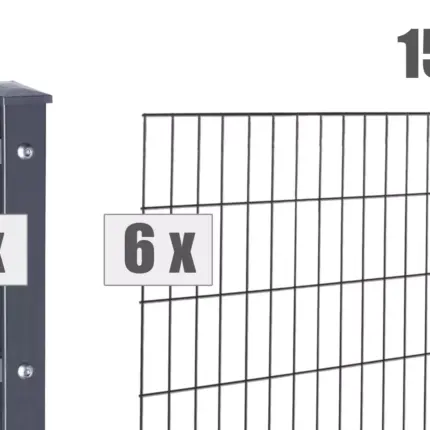 Doppelstabgitter MORITZ / Zaunpaket - Variation DVVAP6S015014B7016