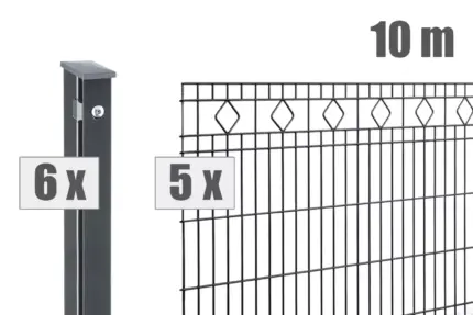 Schmuckzaun MALAGA inkl. Pfosten - Variation DVVAPMG010012B7016