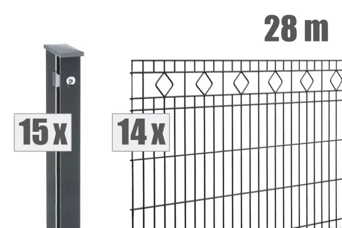 Schmuckzaun MALAGA inkl. Pfosten - Variant DVVAPMG028010B7016