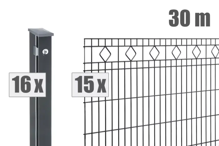 Schmuckzaun MALAGA inkl. Pfosten - Variant DVVAPMG030012B7016