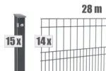 Doppelstabzaun MILO inkl. Pfosten - Variant DVVAPML028010B7016