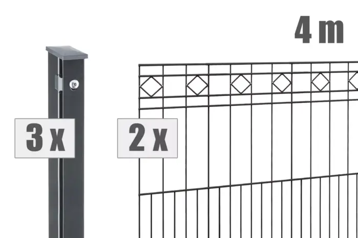 Schmuckzaun TURIN inkl. Pfosten - Variant DVVAPTU004010B7016