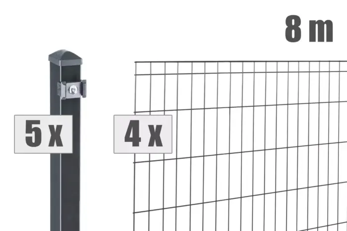 Stabgitterzaun MICHL inkl. Pfosten - Variant DVVPMI008010B7016