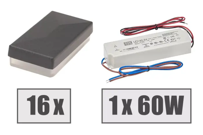 LED Zaunbeleuchtung und Trafo-Set - Variant PZUBZNS16