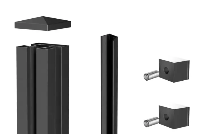 Alu-Mittel-Pfosten-72x72-mm-inkl.-Zubehoer-VIDUAL - Product image