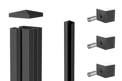 Alu-Mittel-Pfosten-72x72-mm-inkl.-Zubehoer-VIDUAL - Product image