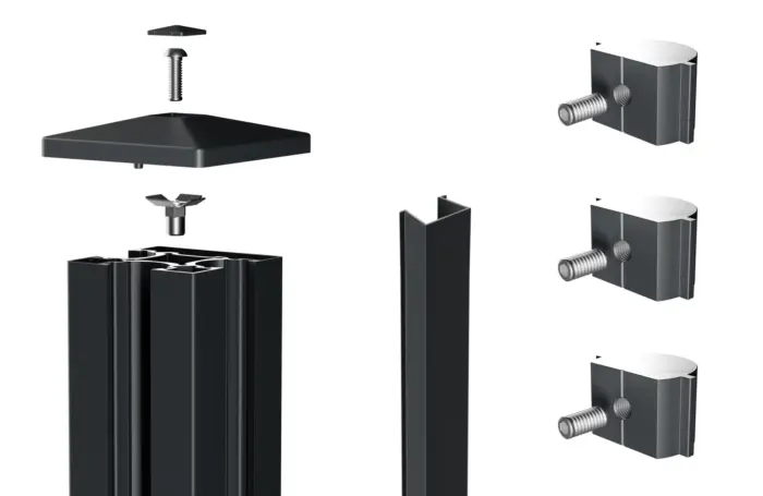 Alu-Mittelpfosten 90x90 mm inkl. Zubehör - Hero image