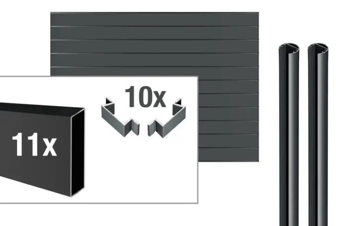 VIDUAL-pure-100-Aluminiumfuellung-Rhombus-Profil-100-x-20-mm - Product image