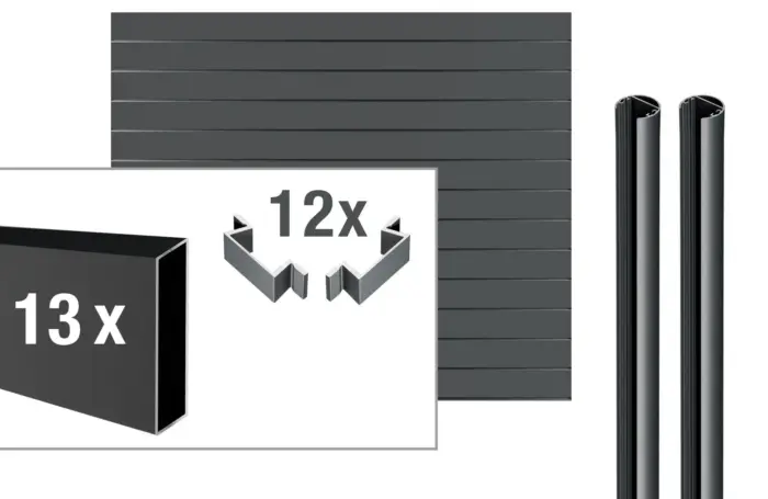 VIDUAL-pure-100-Aluminiumfuellung-Rhombus-Profil-100-x-20-mm - Product image