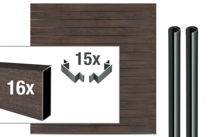VIDUAL-pure-100-Aluminiumfuellung-Rhombus-Profil-100-x-20-mm - Product image