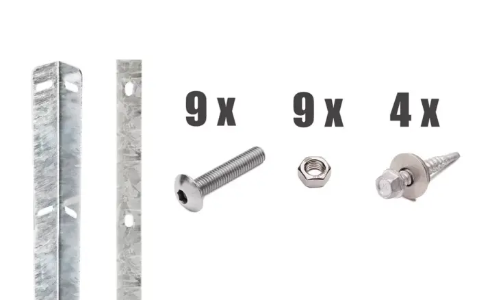 Zaunanschluss - Winkellochleisten - Set passend für Pfosten Typ-A - Variant ZTVWLS16