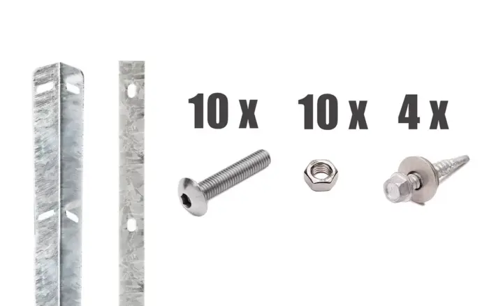 Zaunanschluss - Winkellochleisten - Set passend für Pfosten Typ-A - Variant ZTVWLS18