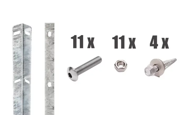 Zaunanschluss - Winkellochleisten - Set passend für Pfosten Typ-A - Hero image