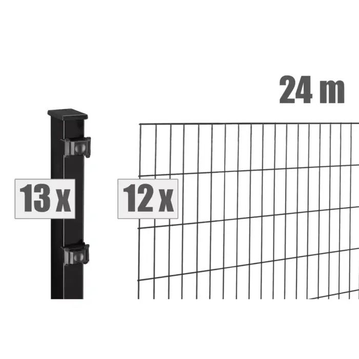Stabgitterzaun BLACKY inkl. Pfosten - Variant DVBLBL024010B9005