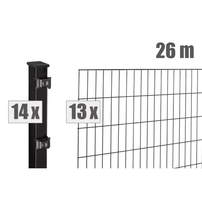 Stabgitterzaun BLACKY inkl. Pfosten - Variant DVBLBL026010B9005