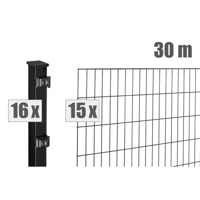 Stabgitterzaun BLACKY inkl. Pfosten - Variant DVBLBL030010B9005