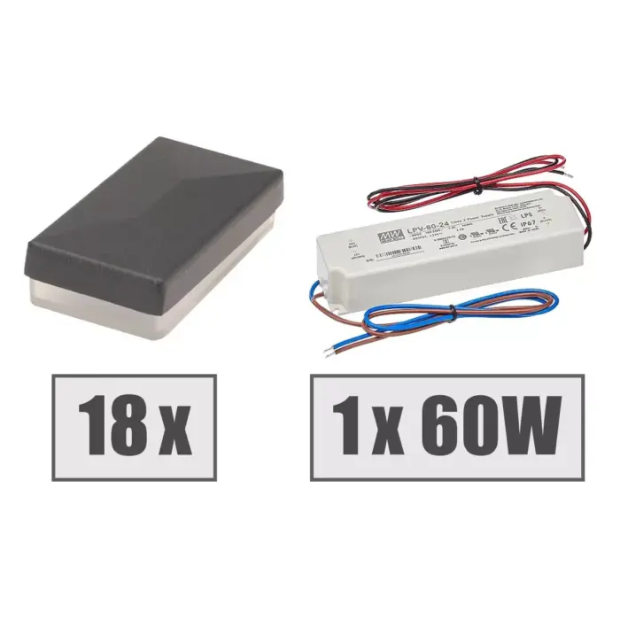 LED Zaunbeleuchtung und Trafo-Set - Variant PZUBZNS18