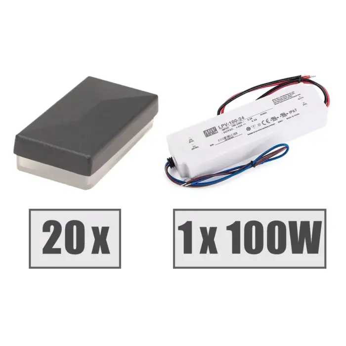 LED Zaunbeleuchtung und Trafo-Set - Variant PZUBZNS20