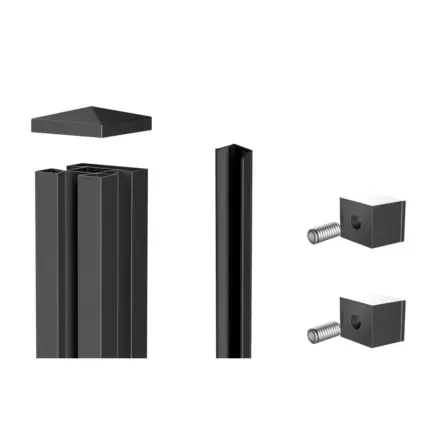 Alu-Mittel-Pfosten-72x72-mm-inkl.-Zubehoer-VIDUAL - Product image