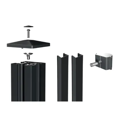 Alu-Anfangs-/Endpfosten 90x90 mm inkl. Zubehör - Hero image