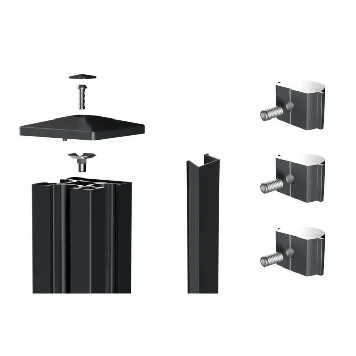 Alu-Mittelpfosten 90x90 mm inkl. Zubehör - Variant VDPM20001475B7016FS